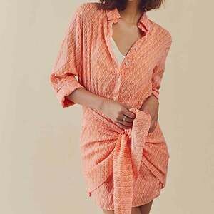 Free People Rillo Orange Beach Summer Shirtdress Size XL